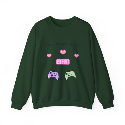 'Press Start to Slay' Unisex Crewneck Sweatshirt