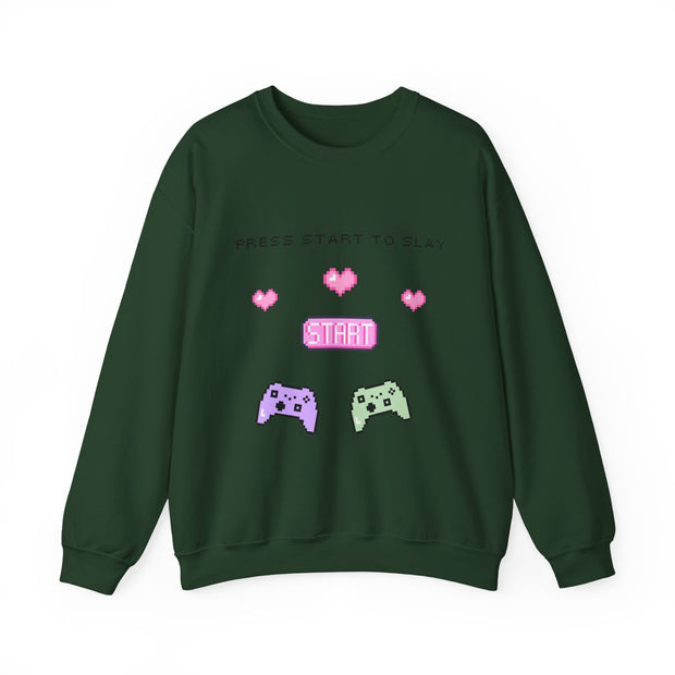 'Press Start to Slay' Unisex Crewneck Sweatshirt