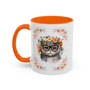 Geeky Goddess Gray Cat Accent Coffee Mug