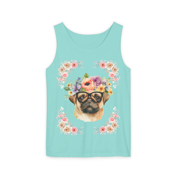 Geeky Goddess Pug Unisex Tank Top