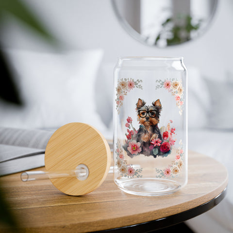 Geeky Goddess Yorkie Sipper Glass