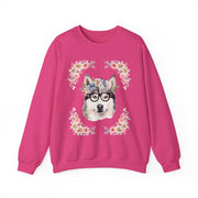 Geeky Goddess Siberian Husky Unisex Crewneck Sweatshirt