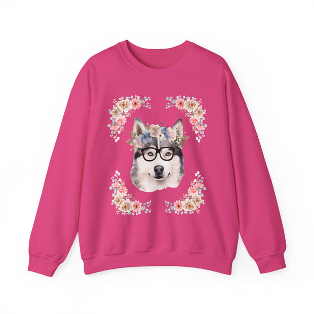 Geeky Goddess Siberian Husky Unisex Crewneck Sweatshirt