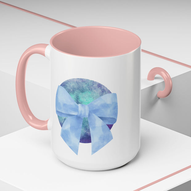 Blue/Green Planet Wrapped In A Bow Accent Coffee Mug