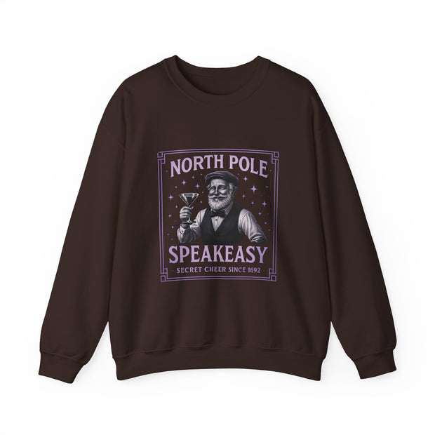 North Pole Speakeasy Crewneck Sweatshirt | Cozy Holiday Gift | Winter Wear | Christmas Sweatshirt | Unisex Comfy Apparel