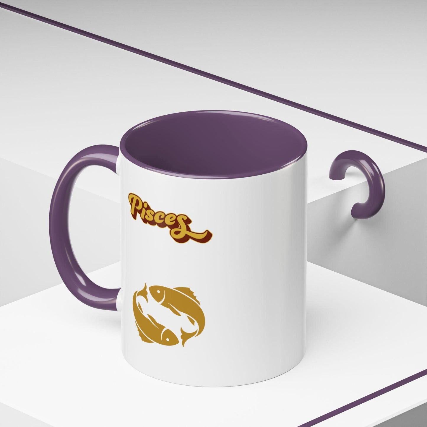 'Pisces' Zodiac Accent Coffee Mug