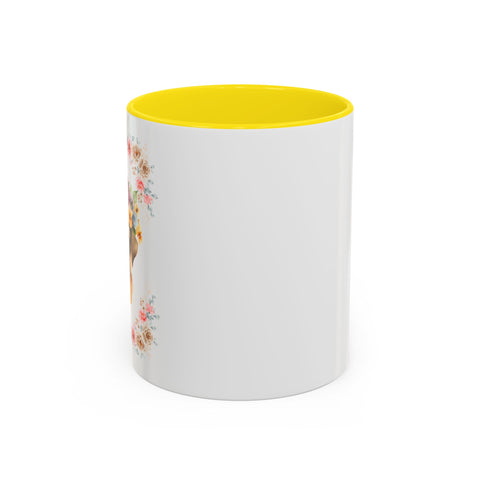 Geeky Goddess Pug Accent Coffee Mug