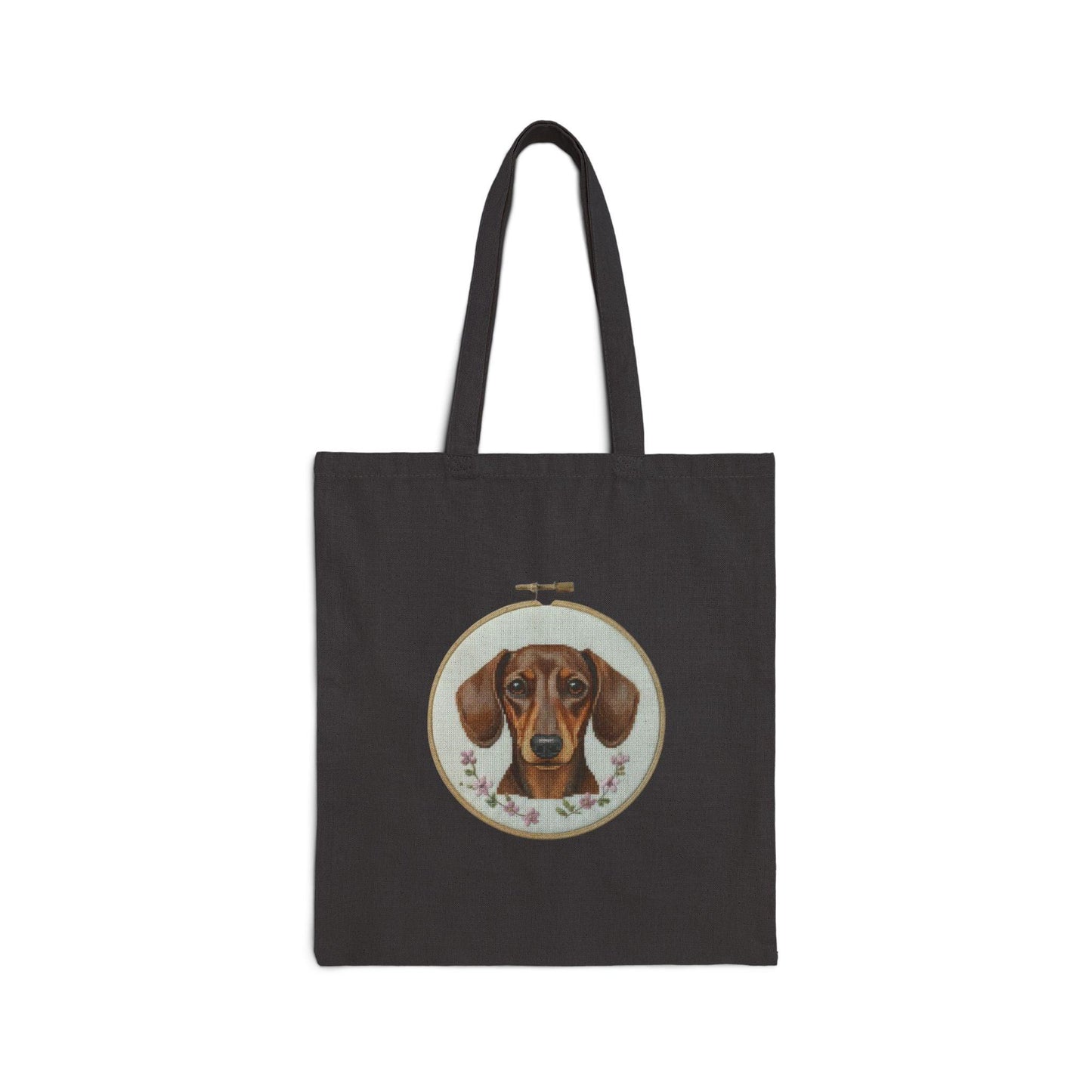 Dachshund Portrait Tote Bag | Dog Face Illustration, Canvas Shopper