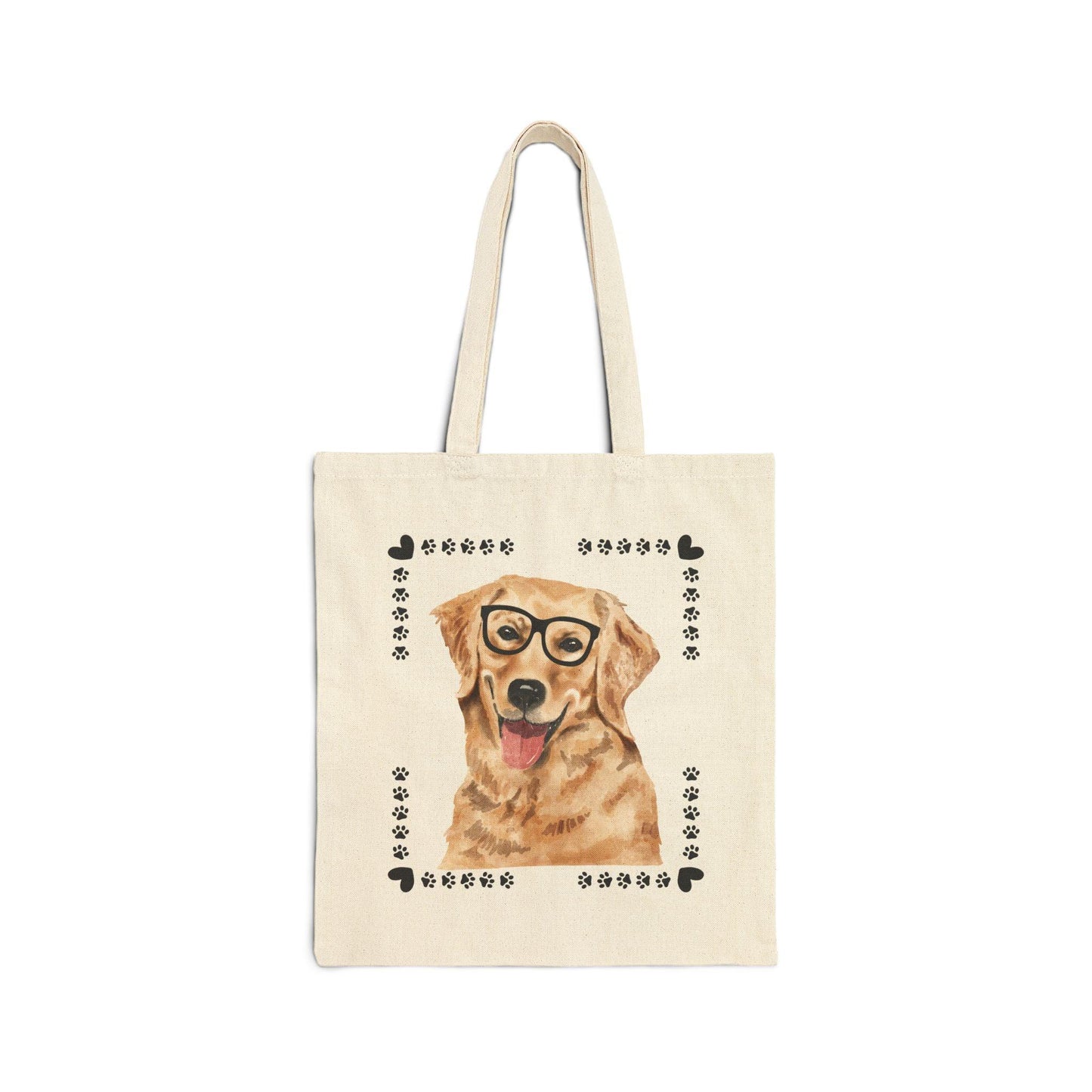 Geeky Good Golden Retriever Cotton Canvas Tote Bag