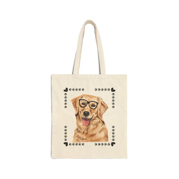 Geeky Good Golden Retriever Cotton Canvas Tote Bag
