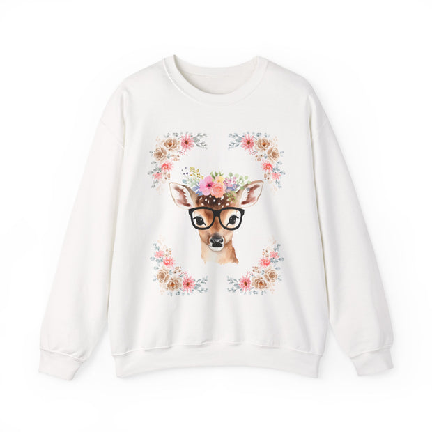 Geeky Goddess Deer Unisex Crewneck Sweatshirt