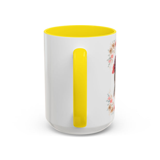 Geeky Goddess Dark Gray Cat Accent Coffee Mug