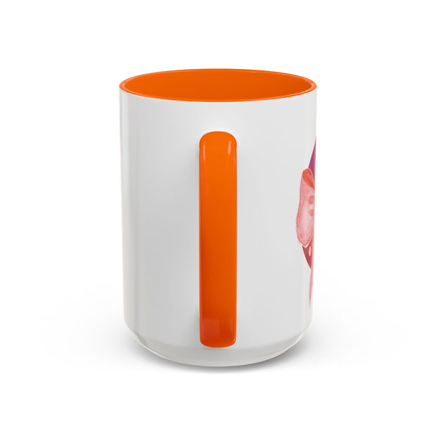 Pink/Yellow Planet Wrapped In A Bow Accent Coffee Mug