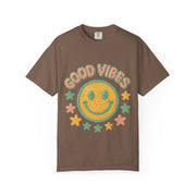 Good Vibes T-Shirt, Unisex Garment-Dyed Tee, Positive Vibe Shirt, Casual Wear, Gift for Friends, Summer Style