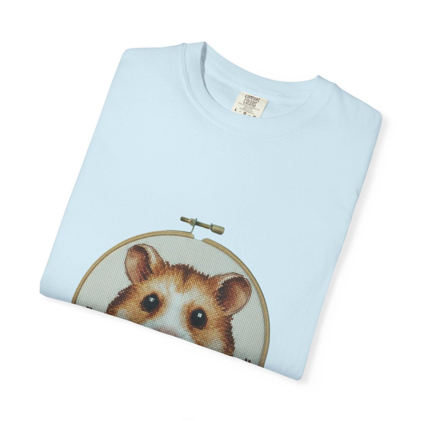 Hamster Portrait Embroidery Hoop T-shirt | Cute Small Pet Illustration