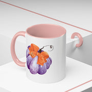 Purple Pumpkin Wrapped In A Bow Accent Coffee Mug