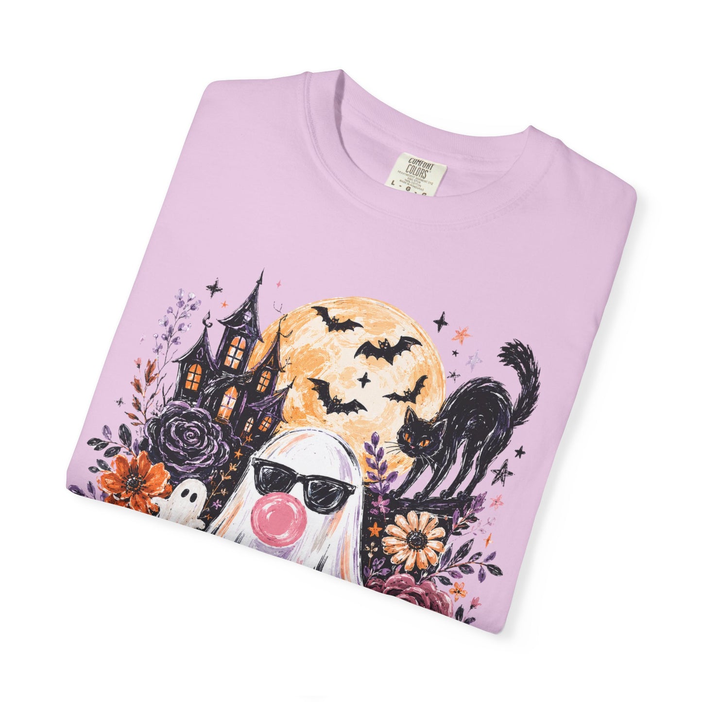 Cute Sunglasses Ghost Halloween T-shirt | Pumpkin, Black Cat, Haunted House