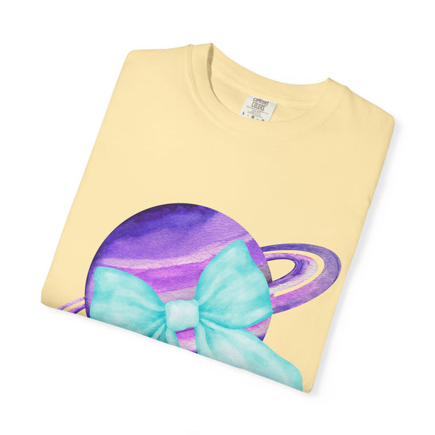 Purple Saturn Wrapped In Bow Unisex T-Shirt