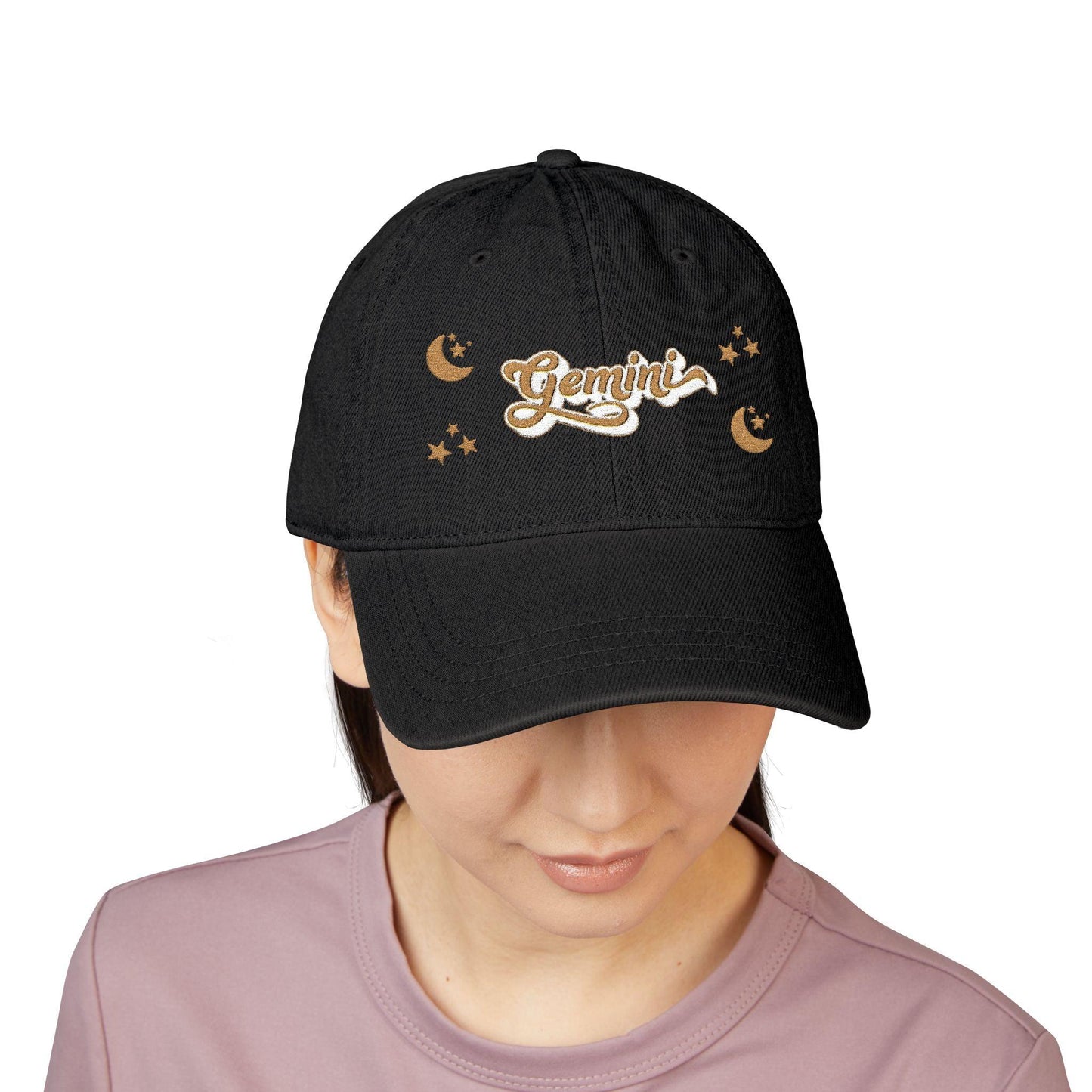 'Gemini' Denim Embroidered Cap