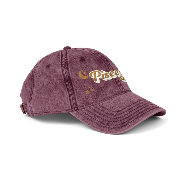'Pisces' Vintage Embroidered Cap