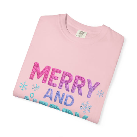 Merry and Nerdy T-Shirt, Unisex Gamer Tee, Holiday Gaming Shirt, Fun Christmas Apparel, Gift for Nerds, Cozy Casual Style