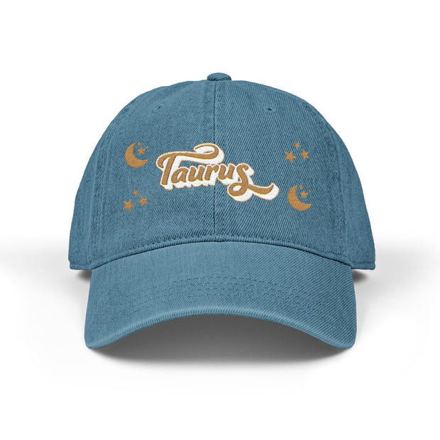 'Taurus' Denim Embroidered Cap