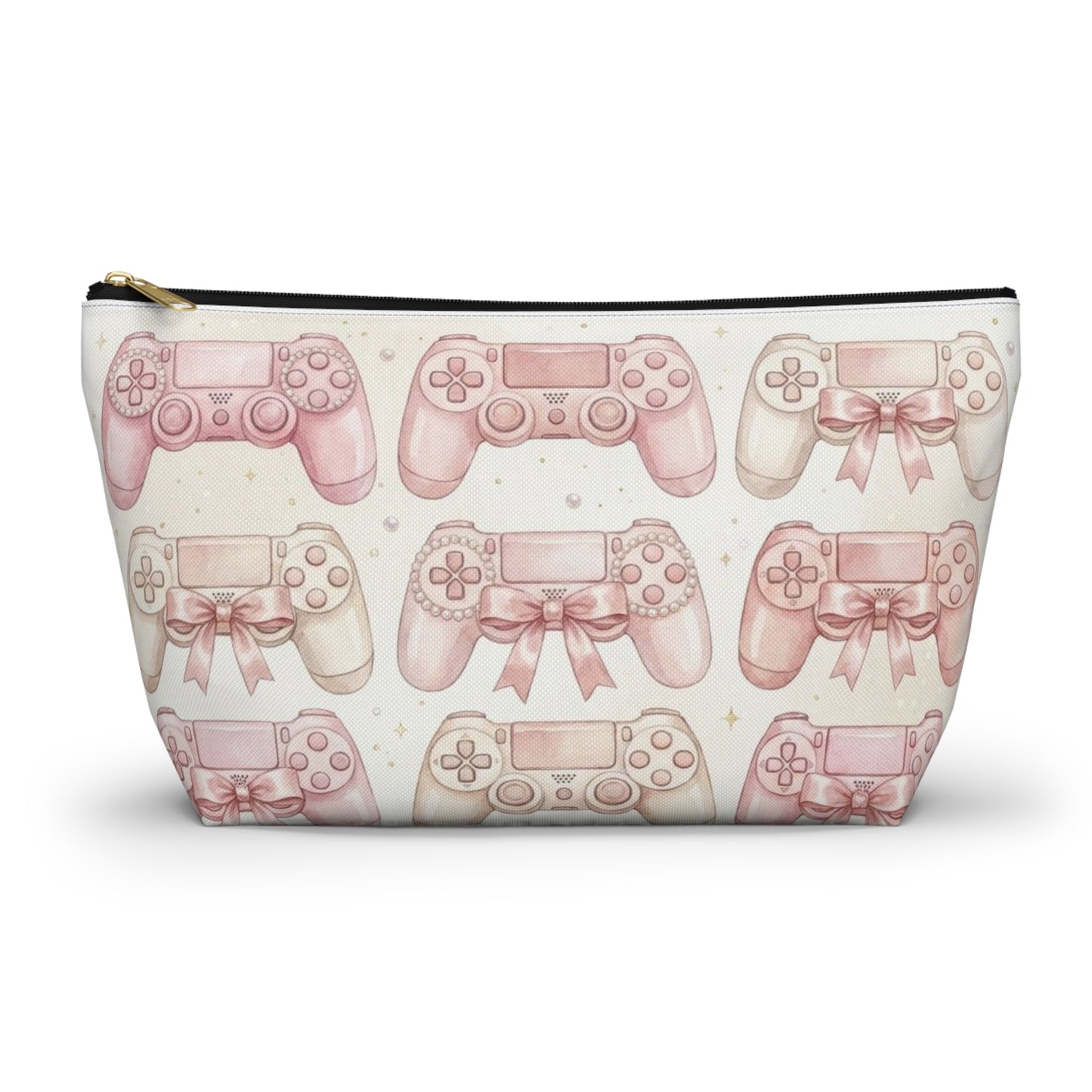 Pink Game Controller Pattern Accessory Pouch