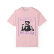 North Pole Speakeasy T-Shirt, Holiday T-Shirt, Unisex Christmas Tee, Vintage Style Tee, Fun Santa Shirt, Festive Gift Idea