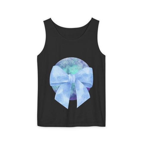 Blue/Green Planet Wrapped In A Bow Unisex Tank Top