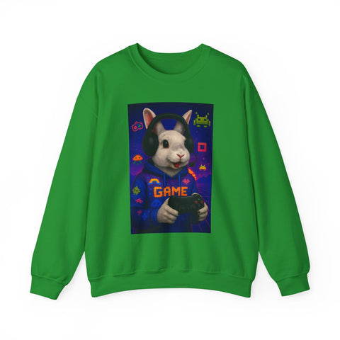 Gamer Bunny Crewneck Sweatshirt | Unisex Lightweight Sweater, Perfect for Gaming, Gifts for Gamers, Cute Animal Sweatshirt, Cozy Apparel
