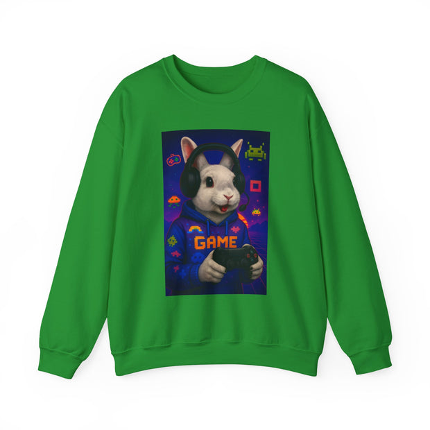 Gamer Bunny Crewneck Sweatshirt | Unisex Lightweight Sweater, Perfect for Gaming, Gifts for Gamers, Cute Animal Sweatshirt, Cozy Apparel