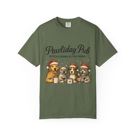 Pawdility Pub Holiday T-Shirt, Dog Lover Gift, Festive Pet Apparel, Cute Animal Tee, Merry Christmas Shirt, Pet-Themed Tee