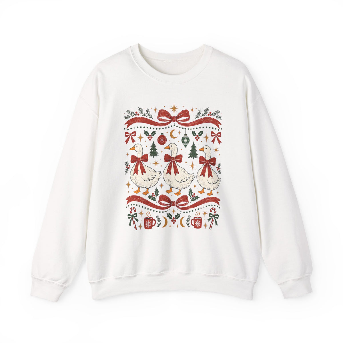 Dancing Angels Christmas Sweatshirt | Holiday Fair Isle Nativity Pattern