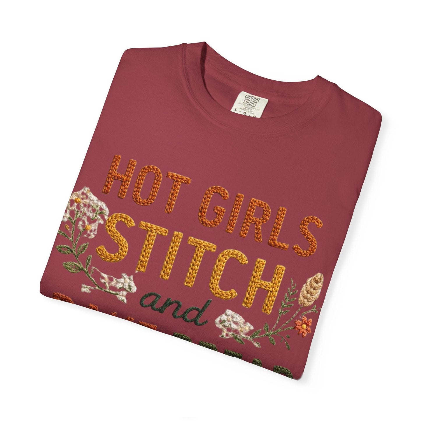 Hot Girls Stitch and Bake Bread T-Shirt | Bread Loaf Floral Embroidery Design