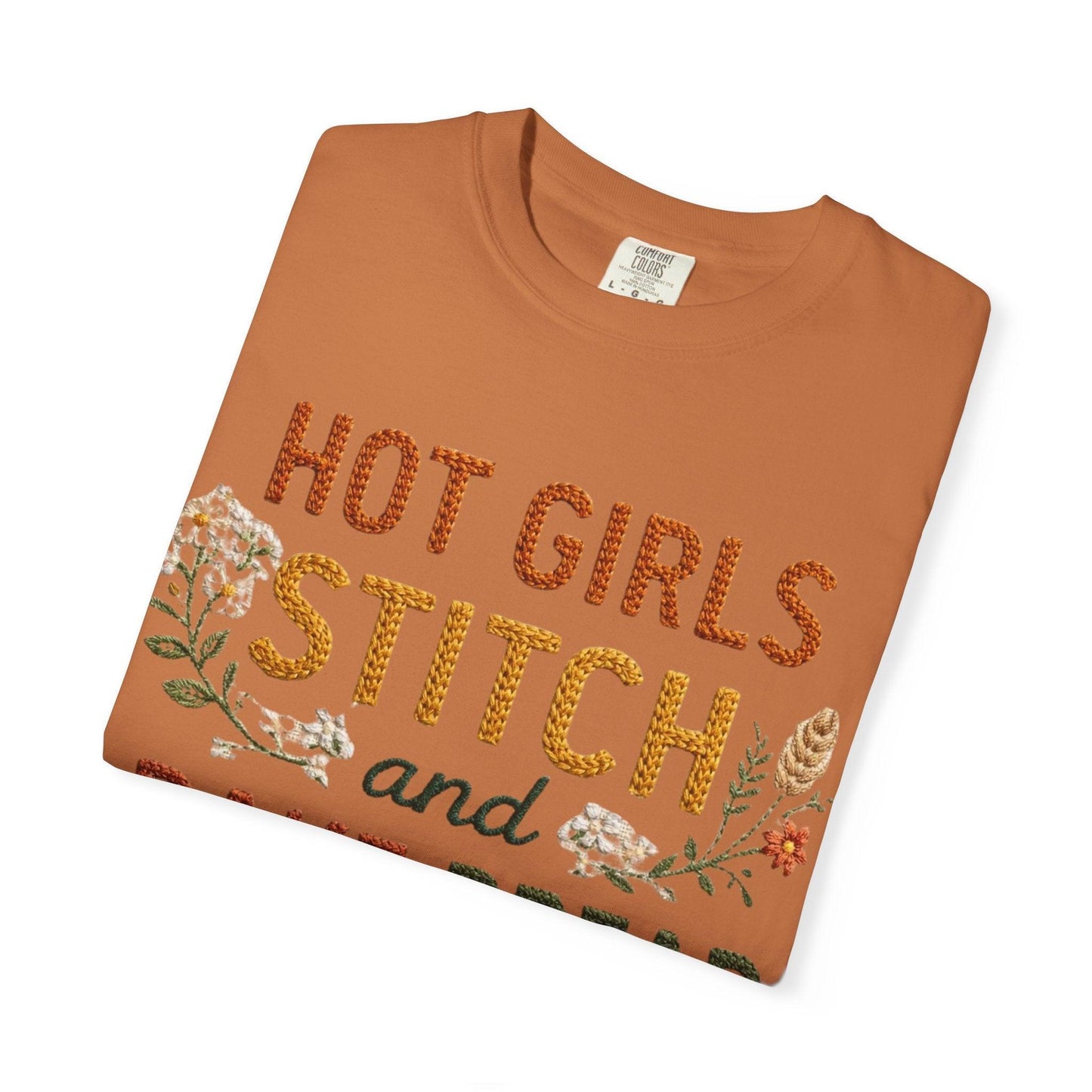Hot Girls Stitch and Bake Bread T-Shirt | Bread Loaf Floral Embroidery Design