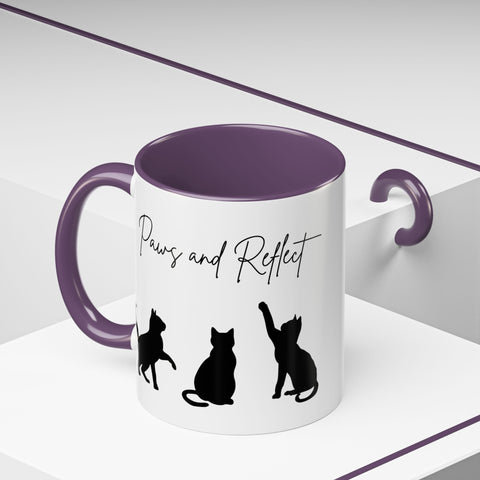 'Paws and Reflect' Cats Accent Coffee Mug