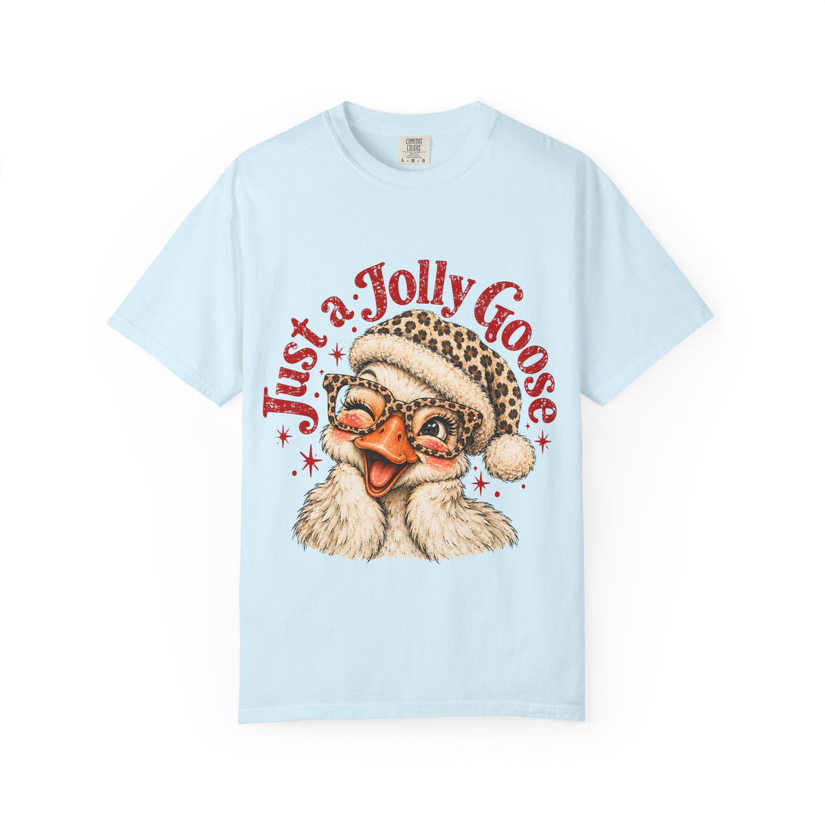 Jolly Goose Christmas Shirt, Funny Christmas Goose Tee, Leopard Santa Goose Shirt, Goose Lover Gift, Retro Holiday T-Shirt
