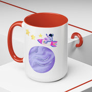 Astronaut Taking Off In Space Accent Coffee Mug