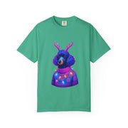 Poodle with Antlers in Light-Up Sweater T-Shirt | Neon Holiday Dog Design
