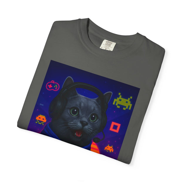 Game On Dark Gray Cat T-shirt
