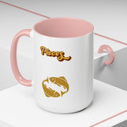 'Pisces' Zodiac Accent Coffee Mug
