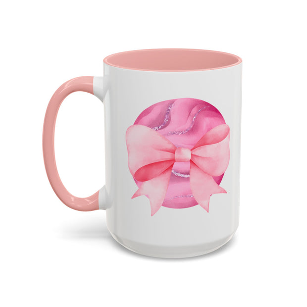 Pink Planet Wrapped In A Bow Accent Coffee Mug