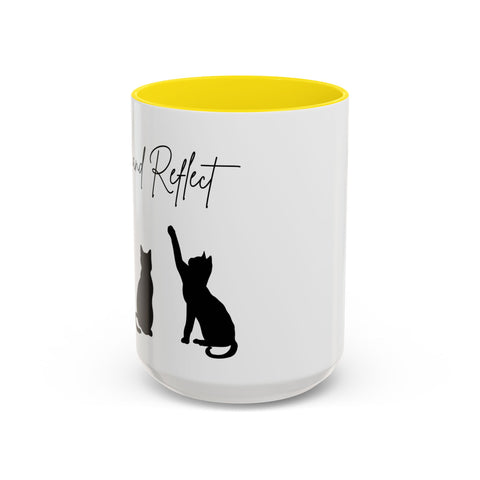 'Paws and Reflect' Cats Accent Coffee Mug