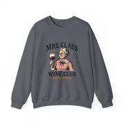 Mrs. Claus Wine Club Sweatshirt - Cozy Gift for Wine Lovers, Holiday Apparel, Funny Christmas Sweatshirt, Sip Happens Fashion