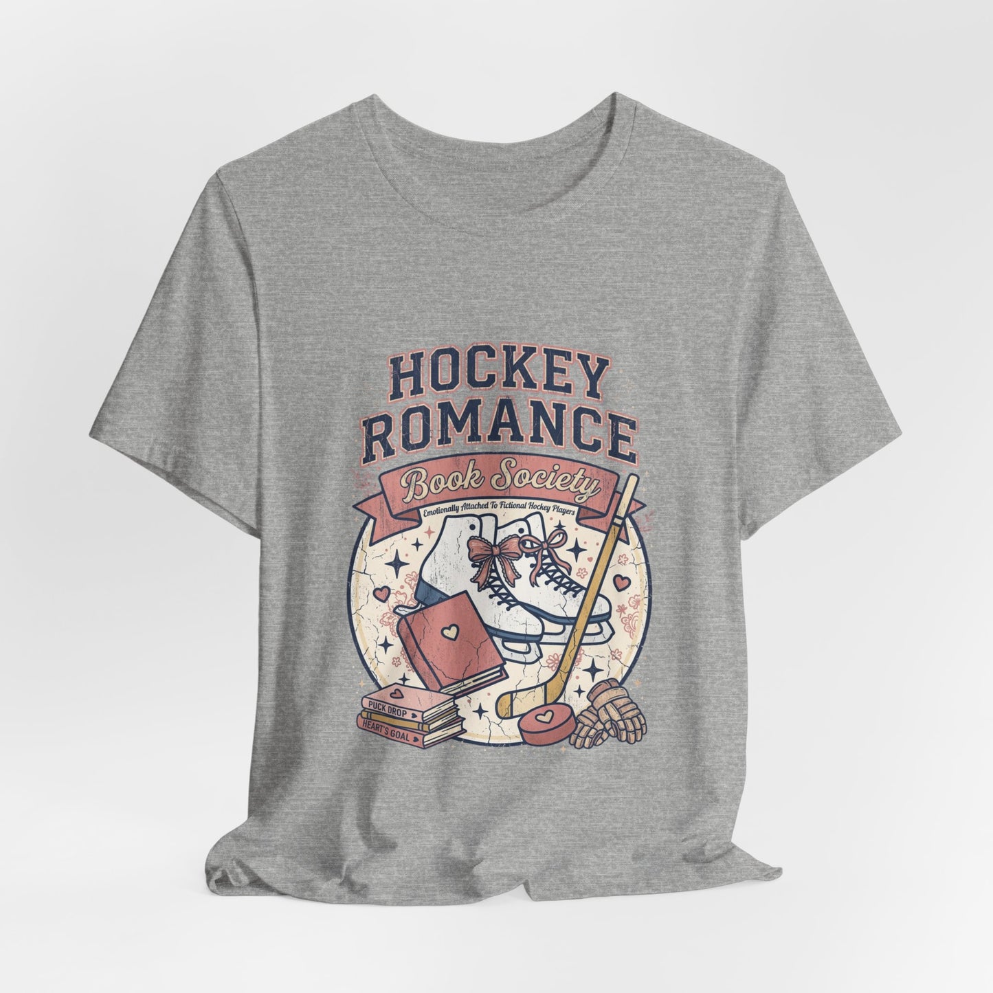 Hockey Romance T Shirt, Booktok Romance Reader Tee, Cozy Hockey Book Girly Shirt, Romance Book Lover Gift