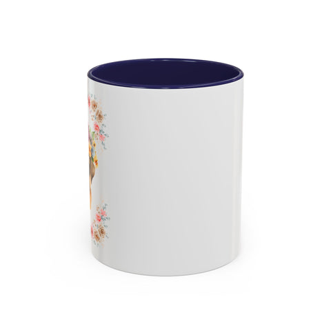 Geeky Goddess Pug Accent Coffee Mug