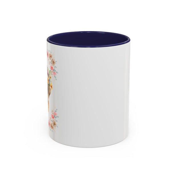 Geeky Goddess Pug Accent Coffee Mug