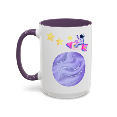 Astronaut Taking Off In Space Accent Coffee Mug