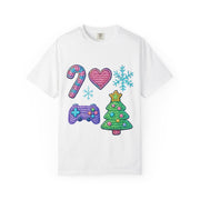 Festive Gamer T-Shirt, Christmas Tee, Gamer Shirt, Holiday Apparel, Unisex Christmas Gift, Cute Gaming T-Shirt
