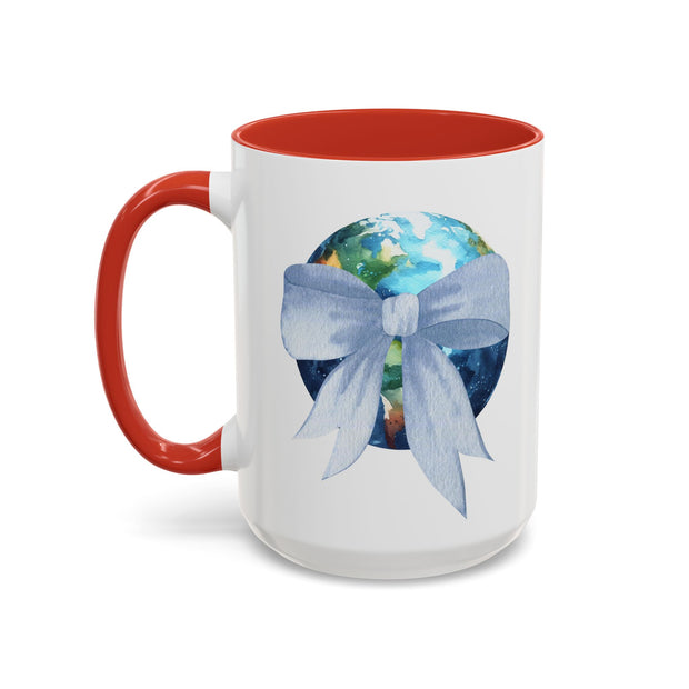 Earth Wrapped In A Bow Accent Coffee Mug